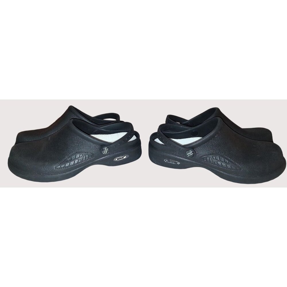 2 pair Black Slip-On Work Clogs Adjustable Strap  Pre-Owned  Lightweight Durable